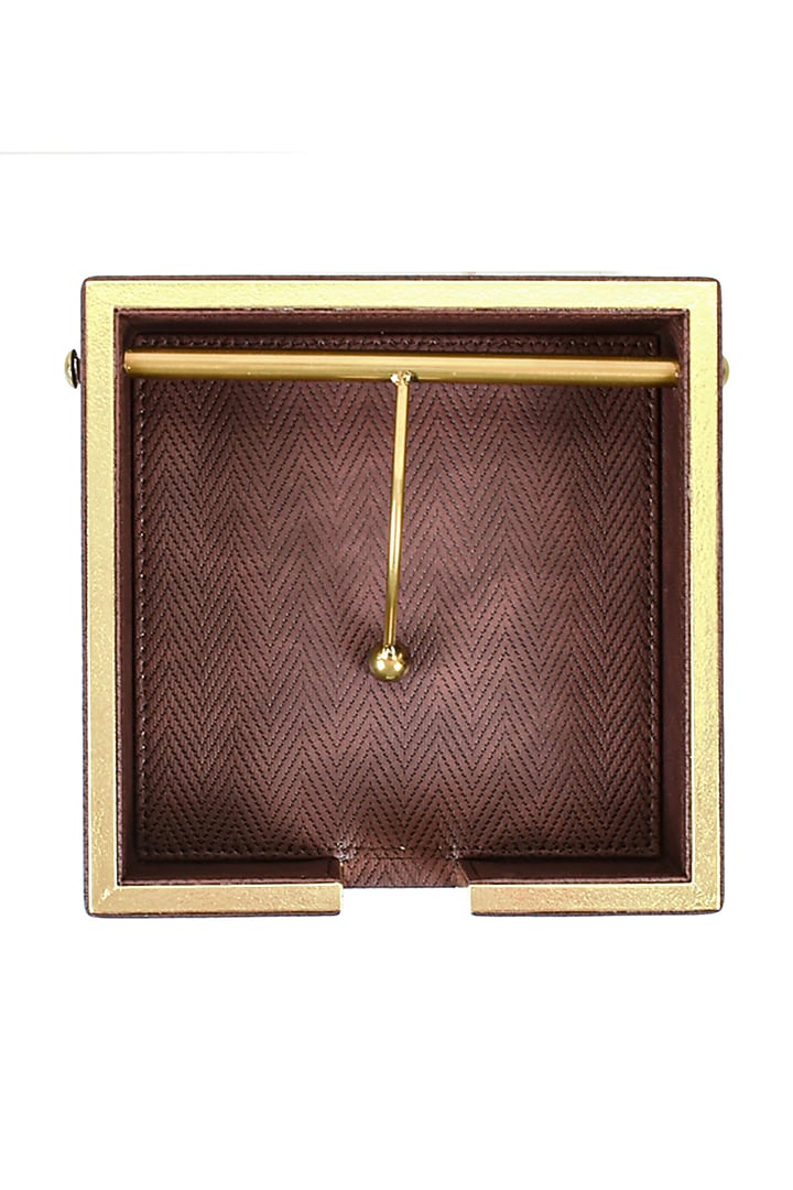 Brown Vegan Textured Leather Weight Tissue Holder by ICHKAN at Pernia's Pop Up Shop