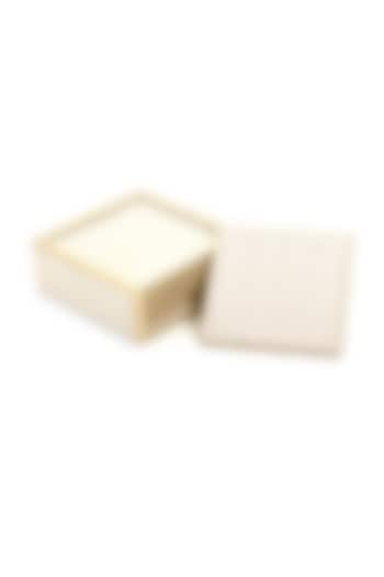 White Vegan Textured Leather Coaster (Set of 6) by ICHKAN