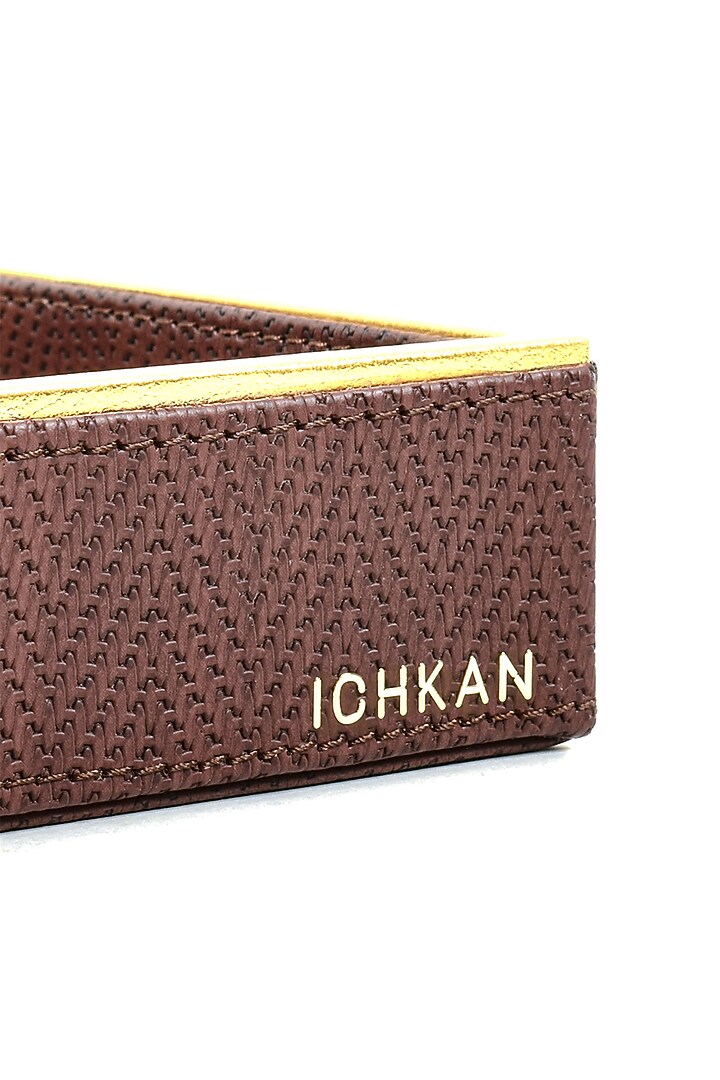 Brown Leather Towel Tray by ICHKAN at Pernia's Pop Up Shop