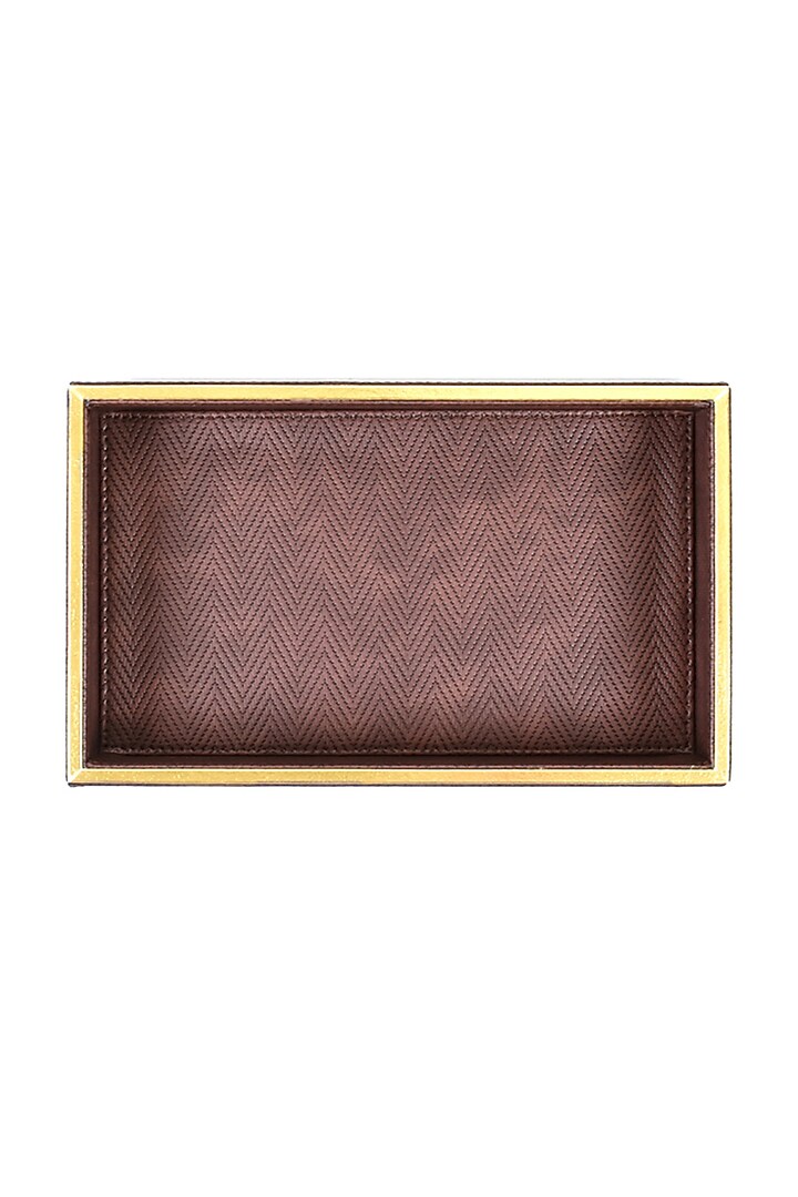Brown Leather Towel Tray by ICHKAN at Pernia's Pop Up Shop