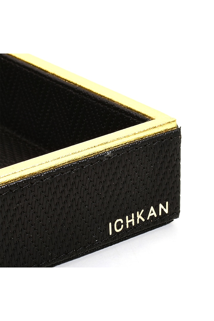 Black Leather Towel Tray by ICHKAN at Pernia's Pop Up Shop