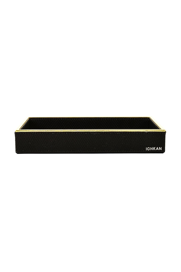 Black Leather Towel Tray by ICHKAN at Pernia's Pop Up Shop