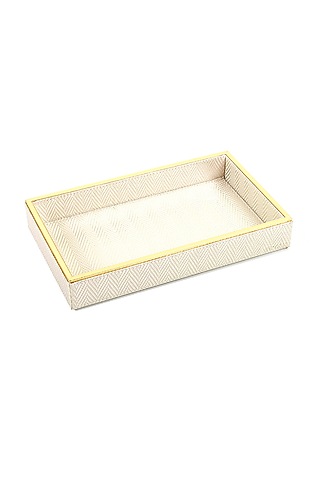 White Leather Towel Tray by ICHKAN