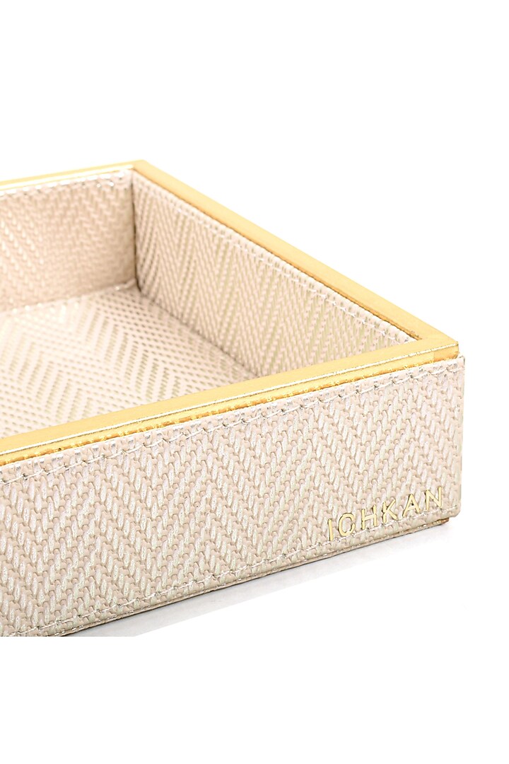 White Leather Towel Tray by ICHKAN at Pernia's Pop Up Shop