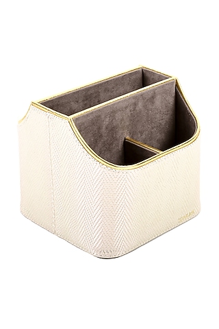 White Vegan Leather Multi-Utility Holder by ICHKAN