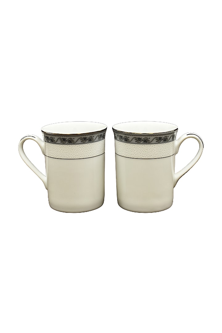 Grey Mariella Porcelain Mug Set by ICHKAN