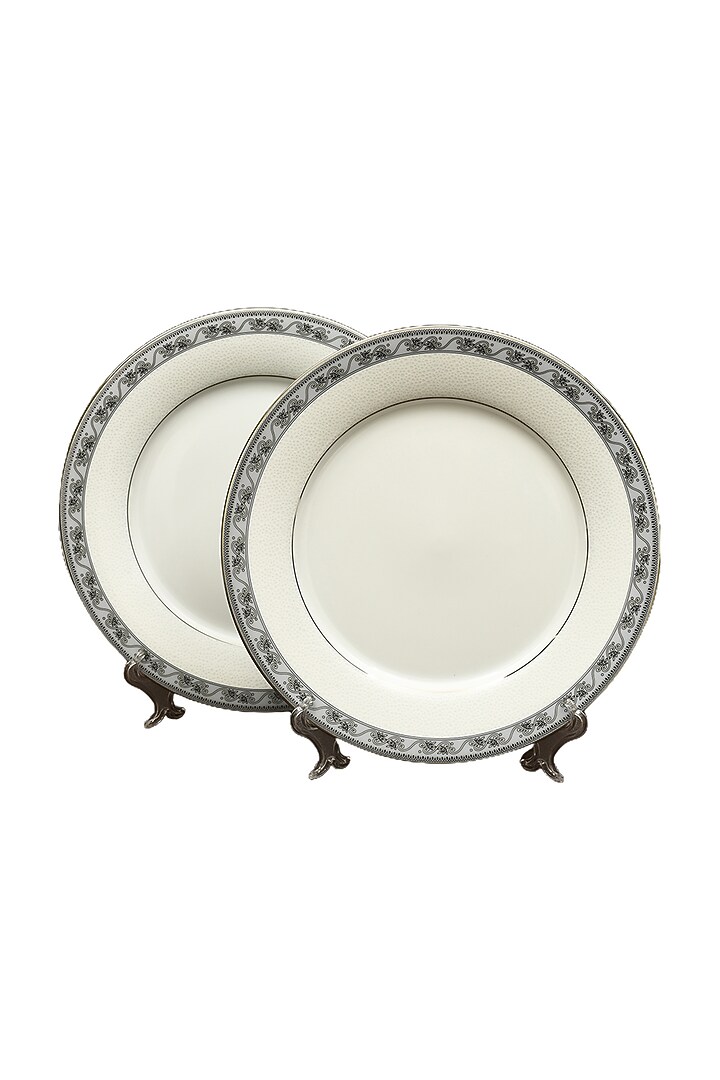 Grey Porcelain Tea Cup & Saucers Set Of 12 by ICHKAN at Pernia's Pop Up Shop