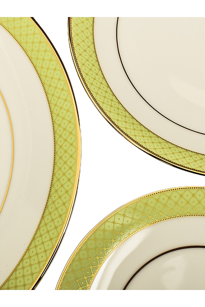 Green Porcelain Tea Cup & Saucers Set Of 12 by ICHKAN at Pernia's Pop Up Shop