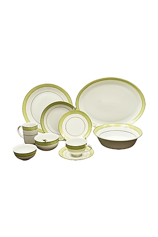Green Porcelain Dinner Set of 27 by ICHKAN