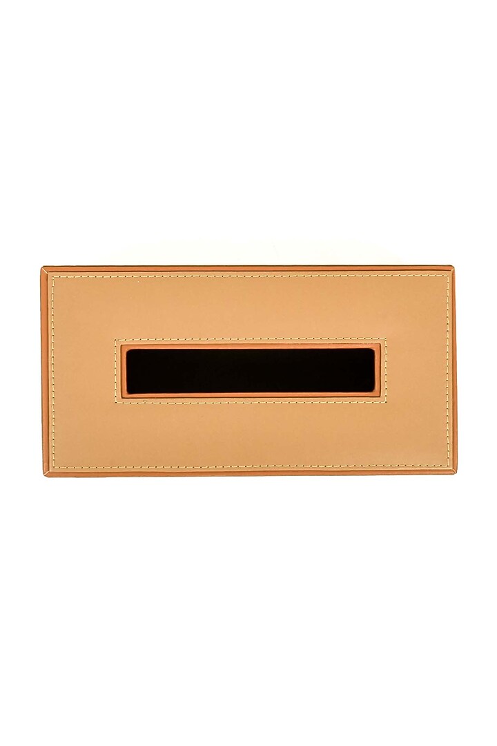 Camel Leatherette & MDF Tissue Box by ICHKAN at Pernia's Pop Up Shop