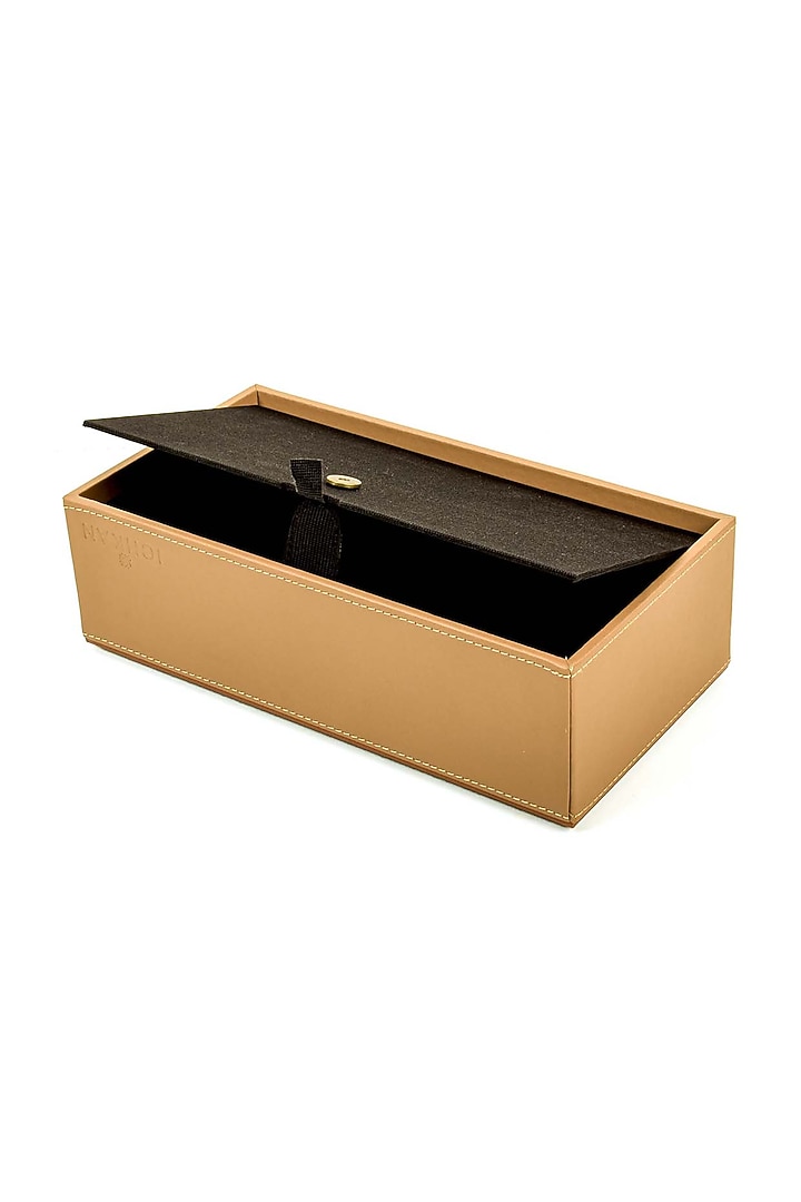Camel Leatherette & MDF Tissue Box by ICHKAN at Pernia's Pop Up Shop