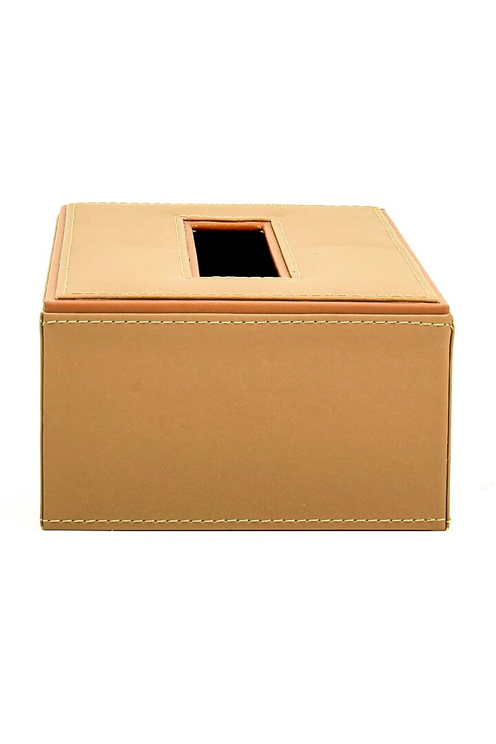 Camel Leatherette & MDF Tissue Box by ICHKAN at Pernia's Pop Up Shop