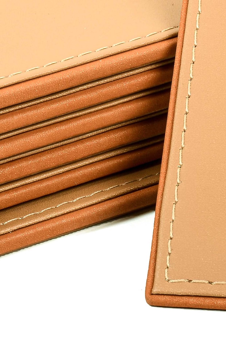 Camel Leatherette & MDF Coasters (Set of 6) by ICHKAN at Pernia's Pop Up Shop