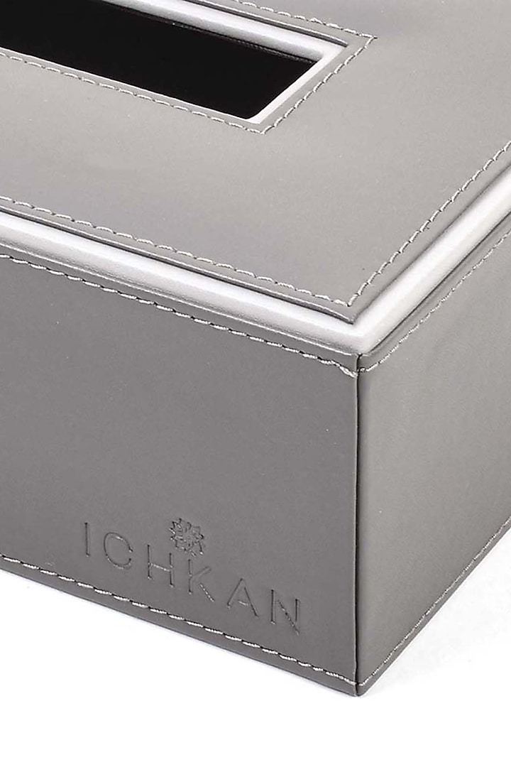 Grey Leatherette & MDF Tissue Box by ICHKAN at Pernia's Pop Up Shop