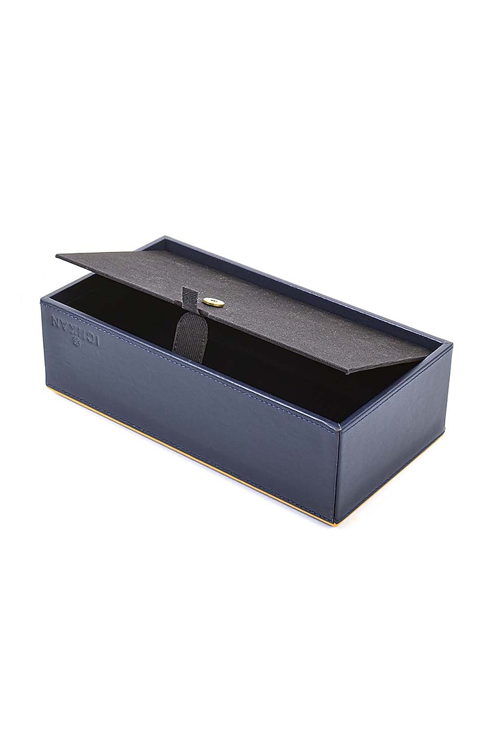 Blue Leatherette & MDF Tissue Box by ICHKAN at Pernia's Pop Up Shop