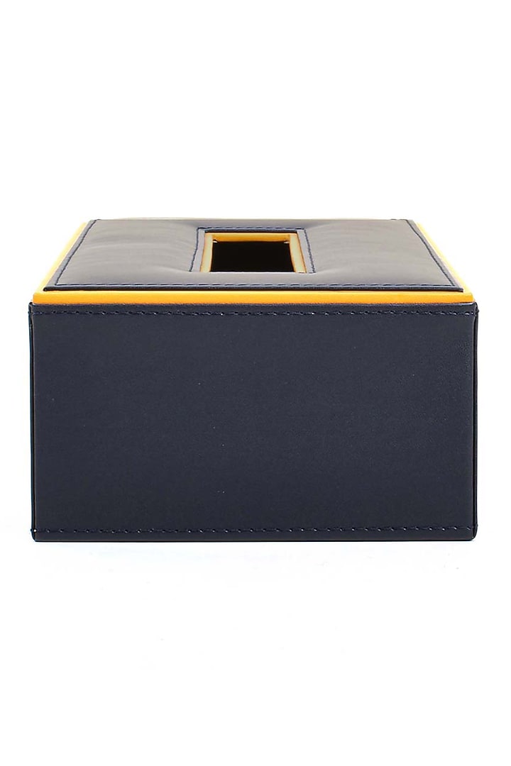 Blue Leatherette & MDF Tissue Box by ICHKAN at Pernia's Pop Up Shop