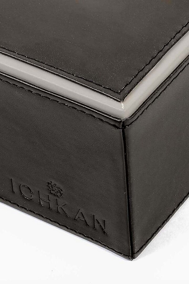 Black Leatherette & MDF Tissue Box by ICHKAN at Pernia's Pop Up Shop