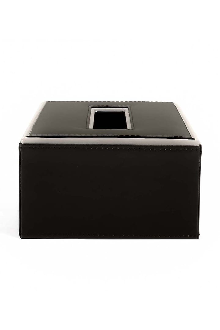 Black Leatherette & MDF Tissue Box by ICHKAN at Pernia's Pop Up Shop