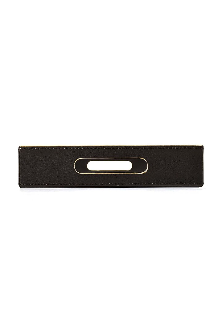 Black Leatherette & Synthetic Cane Tray by ICHKAN at Pernia's Pop Up Shop