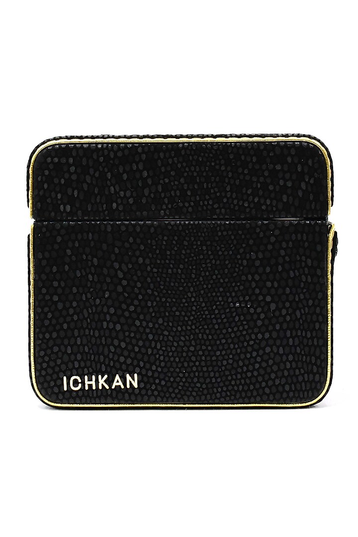 Black Vegan Leather Serpentine Watch Box by ICHKAN at Pernia's Pop Up Shop