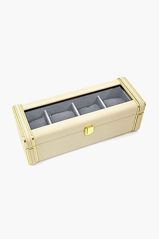 Ivory Vegan Leather Serpentine Watch Box by ICHKAN