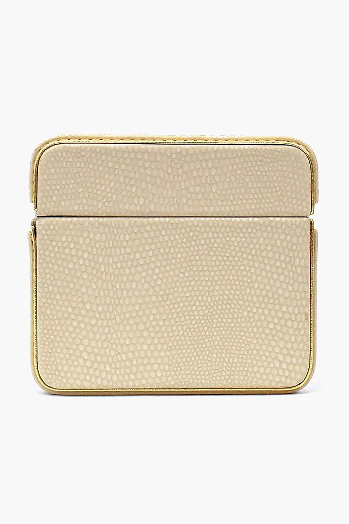 Ivory Vegan Leather Serpentine Watch Box by ICHKAN at Pernia's Pop Up Shop