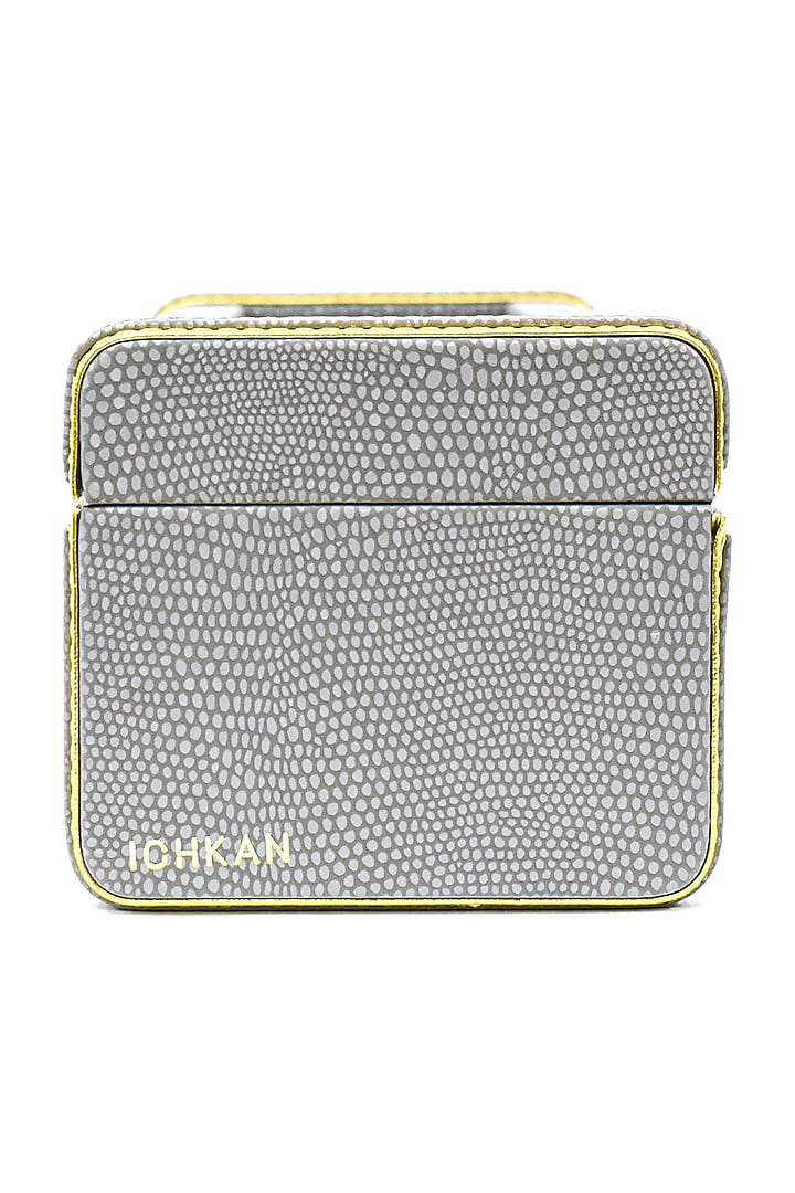 Grey Vegan Leather Serpentine Watch Box by ICHKAN at Pernia's Pop Up Shop