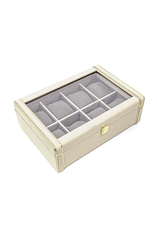 Ivory Vegan Leather Serpentine Watch Box by ICHKAN