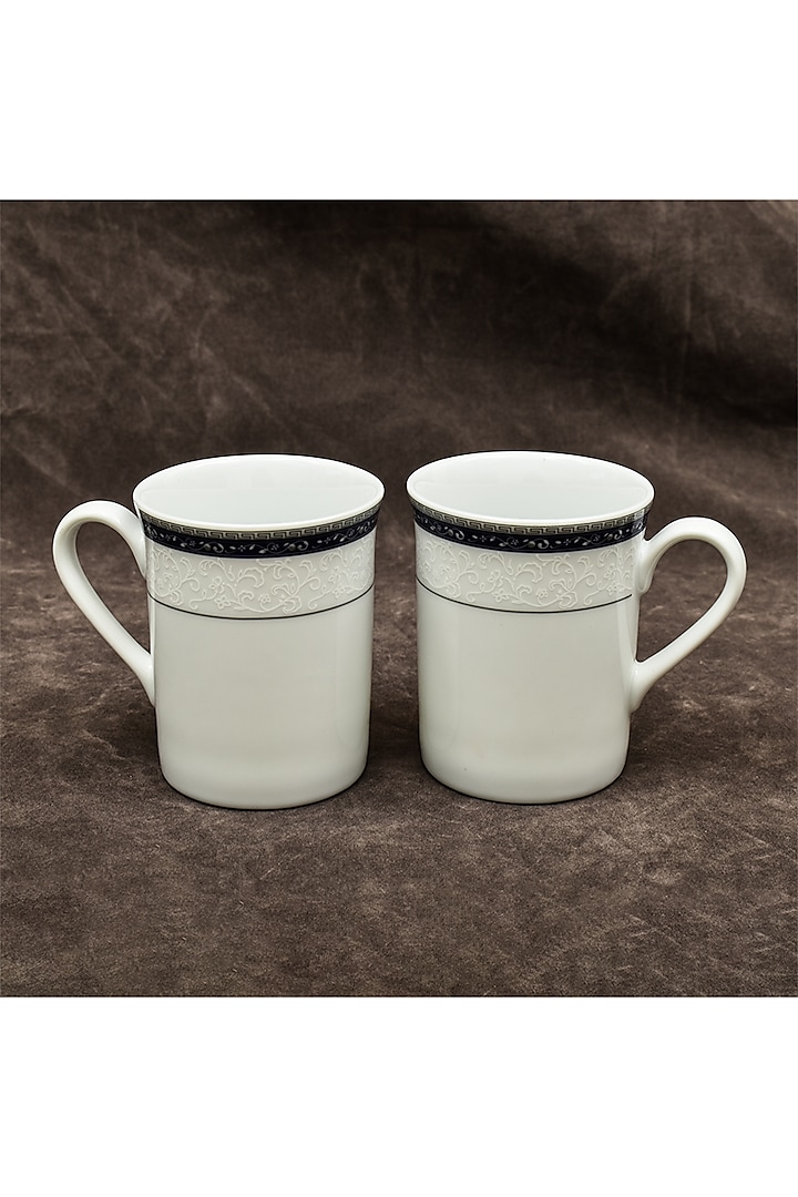 Blue Porcelain Mug Set (Set of 6) by ICHKAN at Pernia's Pop Up Shop