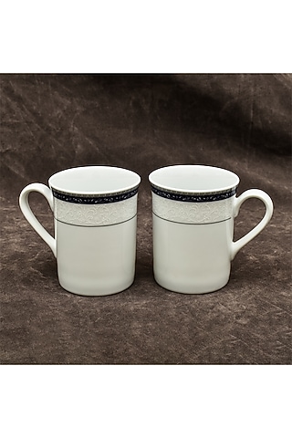 Blue Porcelain Mug Set (Set of 6) by ICHKAN