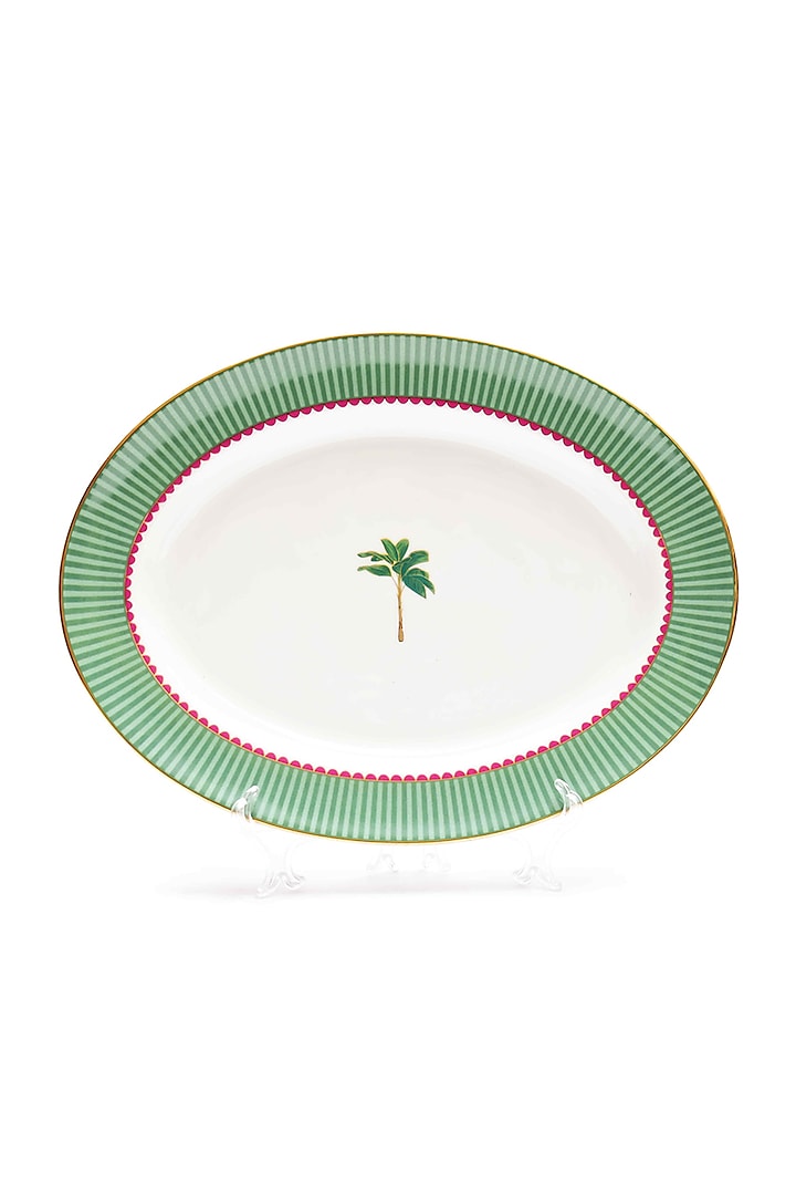 Green Porcelain Dinner Set (Set of 21) by ICHKAN at Pernia's Pop Up Shop