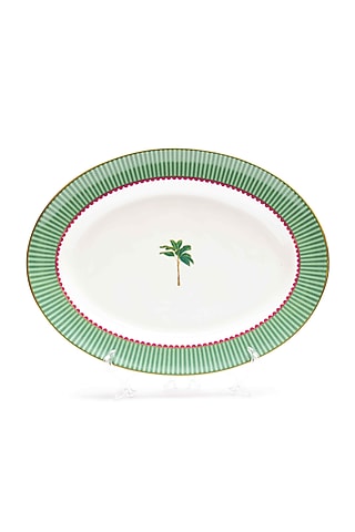 Green Porcelain Dinner Set (Set of 21) by ICHKAN