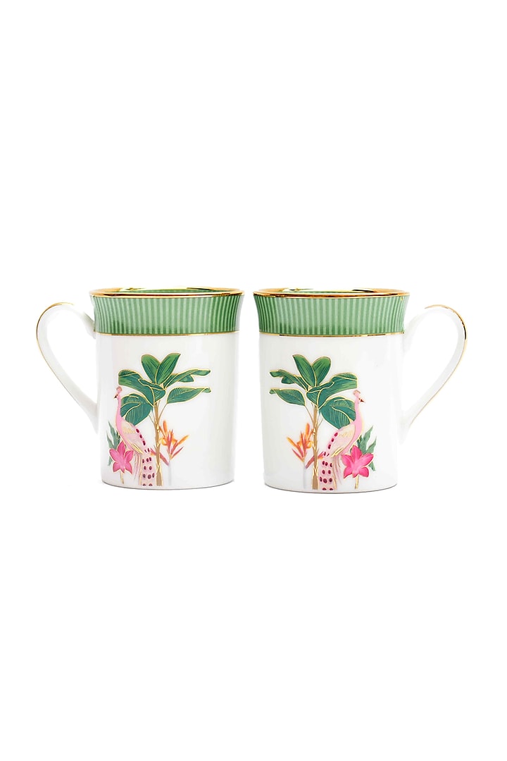 Green Porcelain Mug (Set of 2) by ICHKAN at Pernia's Pop Up Shop