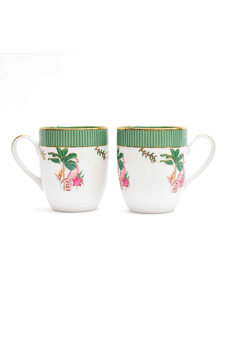 Green Porcelain Mug (Set of 2) by ICHKAN at Pernia's Pop Up Shop