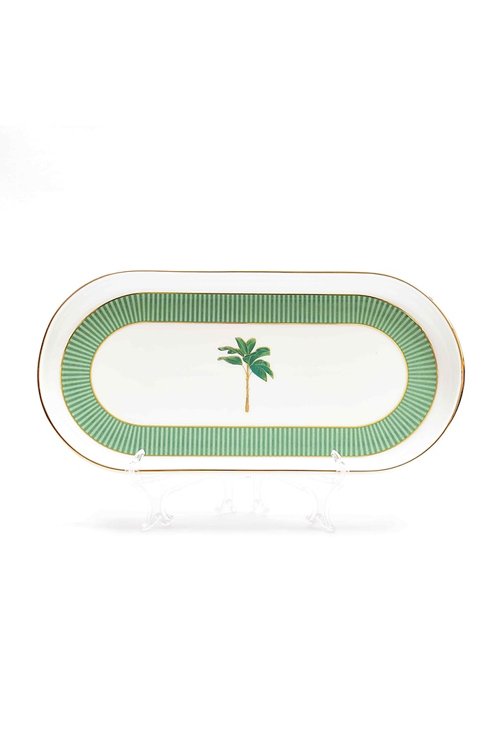 Green Porcelain Oval Platter by ICHKAN at Pernia's Pop Up Shop