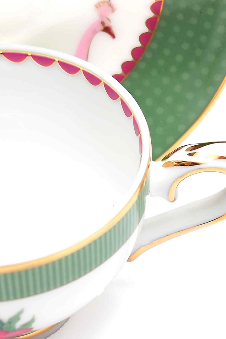 Green Porcelain Cup and Saucer Set. (Set of 12) by ICHKAN at Pernia's Pop Up Shop