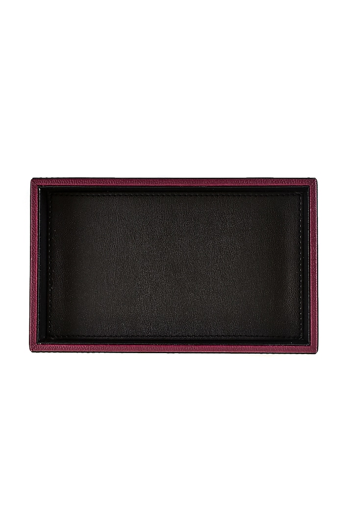 Black Leatherette Handcrafted Tray by ICHKAN at Pernia's Pop Up Shop