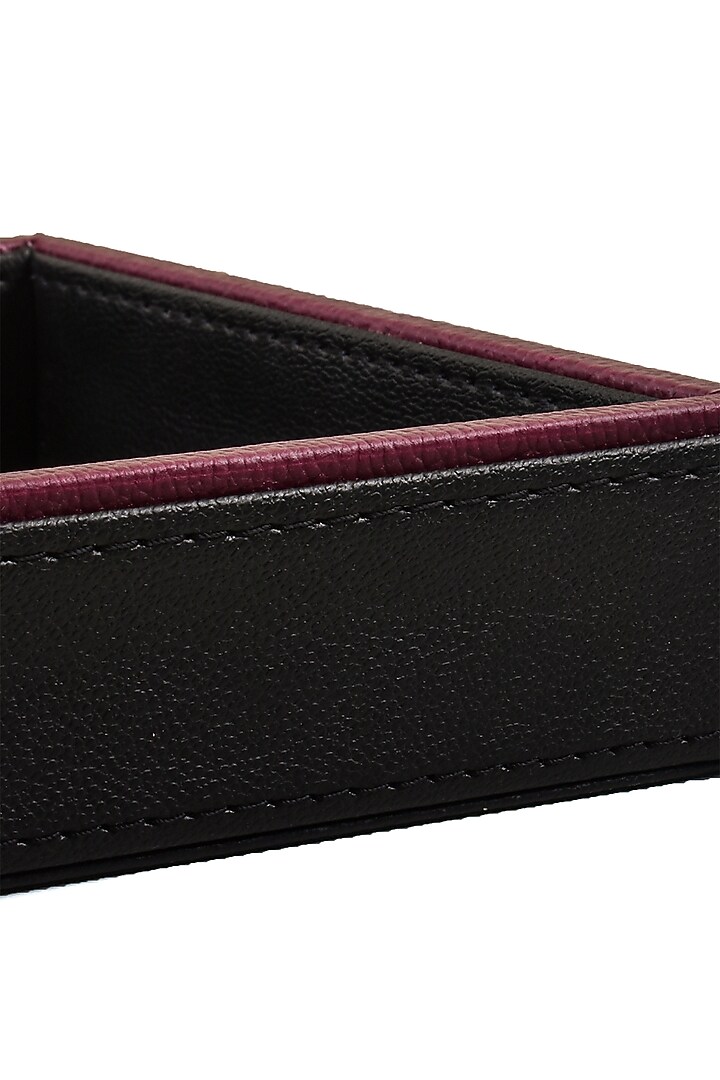 Black Leatherette Handcrafted Tray by ICHKAN at Pernia's Pop Up Shop