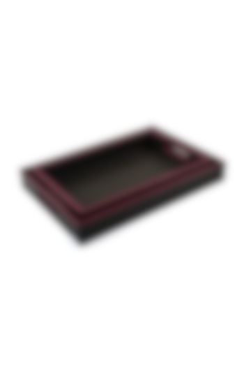 Black Leatherette Serving Tray Set by ICHKAN