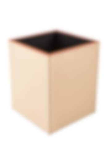 Beige Leatherette Dustbin by ICHKAN at Pernia's Pop Up Shop
