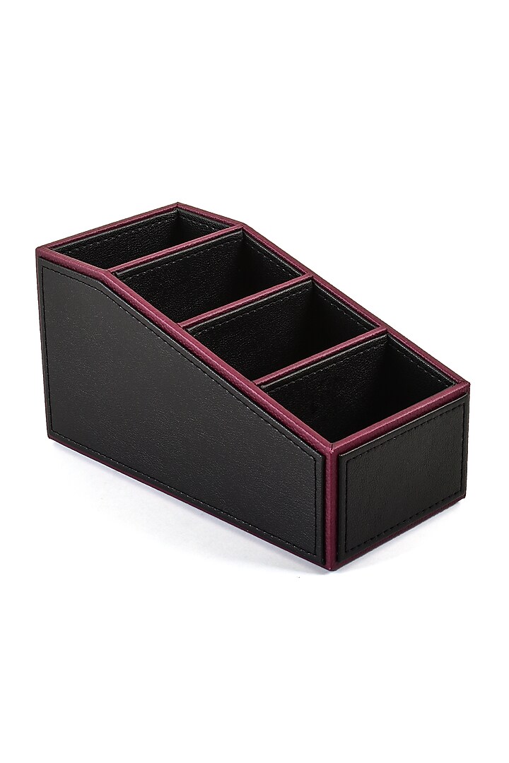 Black Leatherette Desk Organizer by ICHKAN at Pernia's Pop Up Shop