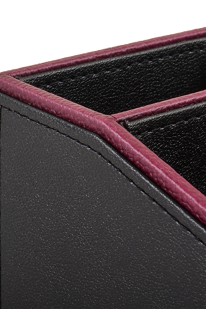 Black Leatherette Desk Organizer by ICHKAN at Pernia's Pop Up Shop