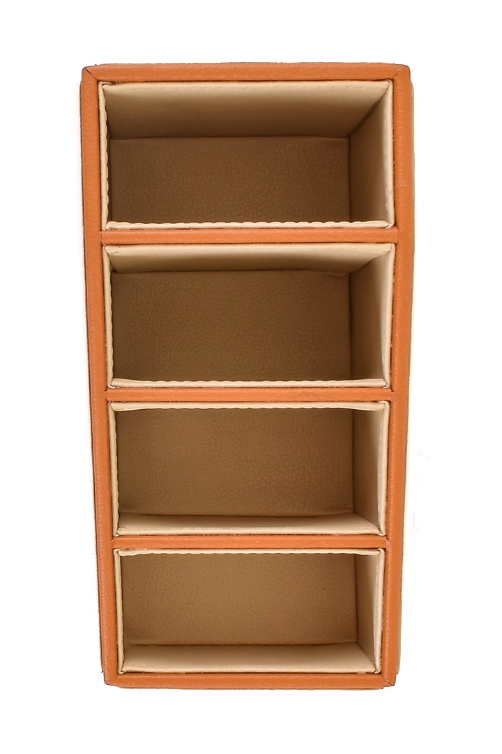 Beige Leatherette Desk Organizer by ICHKAN at Pernia's Pop Up Shop