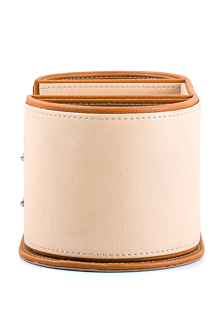 Beige Leatherette Table Organizer by ICHKAN at Pernia's Pop Up Shop
