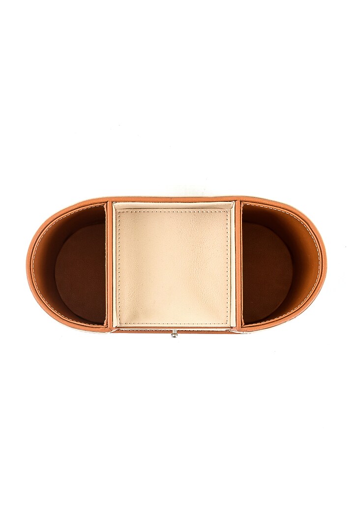 Beige Leatherette Table Organizer by ICHKAN at Pernia's Pop Up Shop