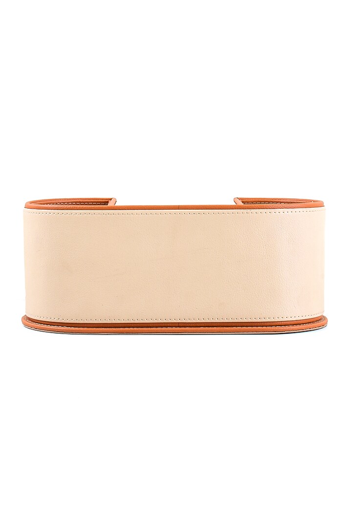 Beige Leatherette Table Organizer by ICHKAN at Pernia's Pop Up Shop