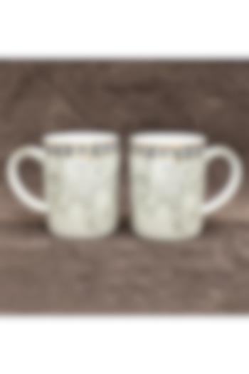 White & Grey Porcelain Mug Set With Gift Box by ICHKAN