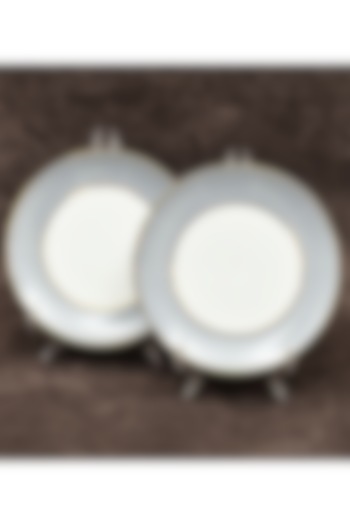 White & Grey Porcelain Dinner Set Of 27 by ICHKAN at Pernia's Pop Up Shop