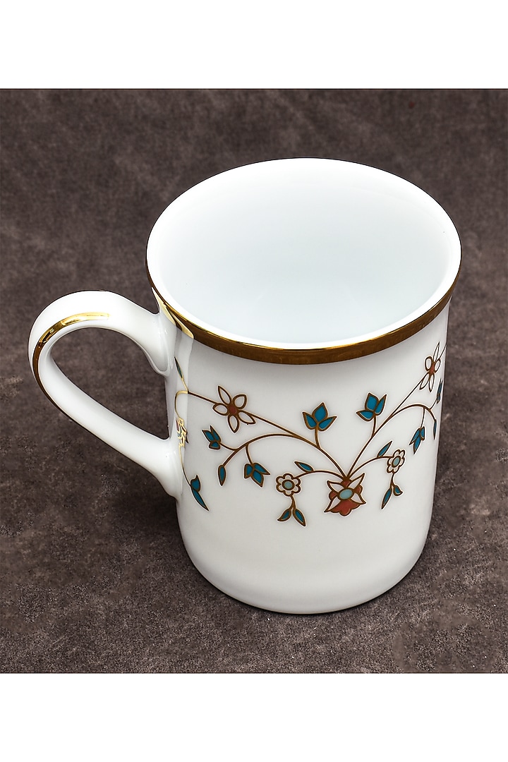 White Porcelain Printed Mug Set by ICHKAN at Pernia's Pop Up Shop