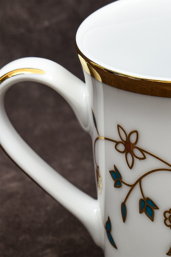 White Porcelain Printed Mug Set by ICHKAN at Pernia's Pop Up Shop